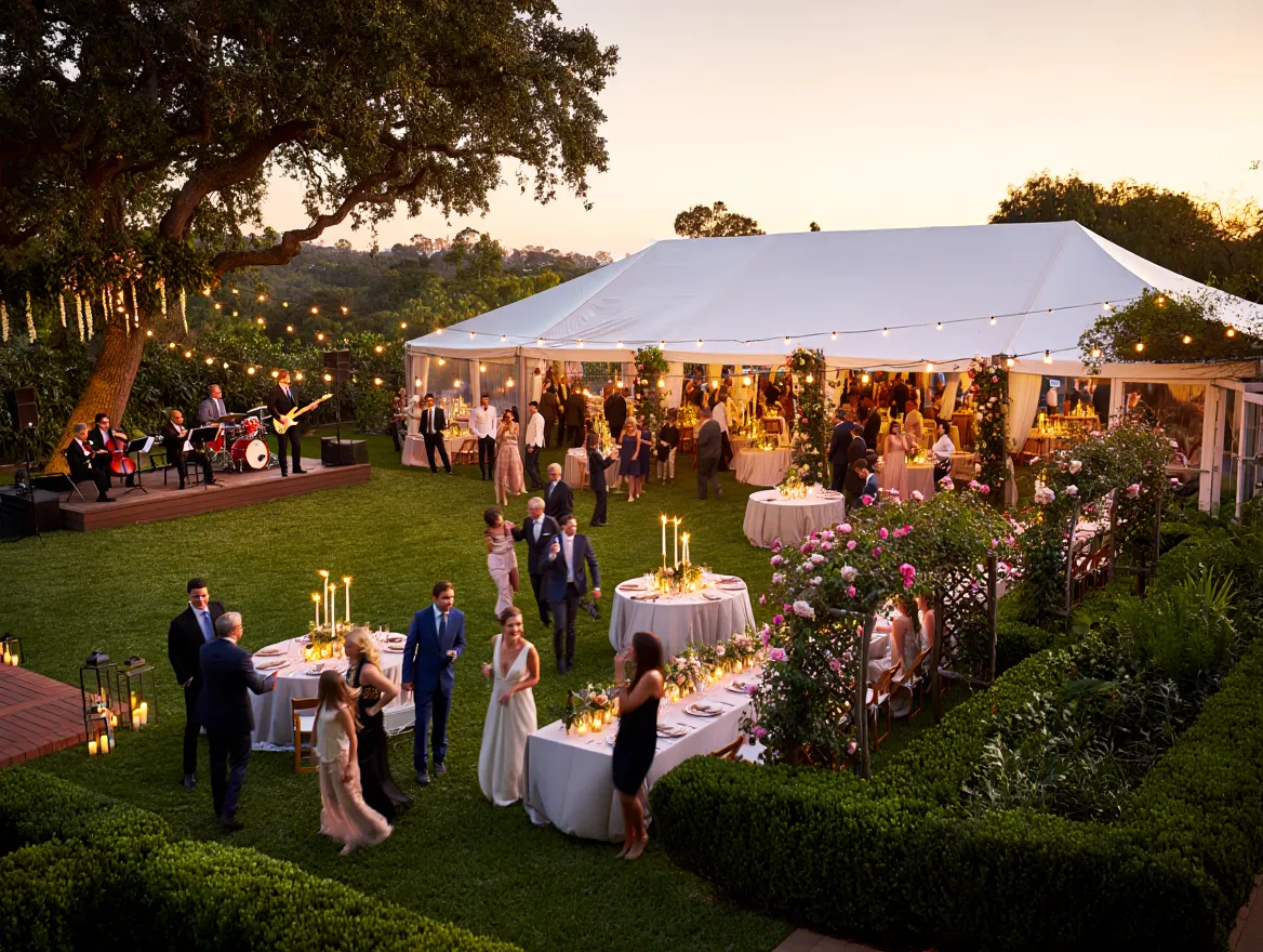 Garden wedding reception